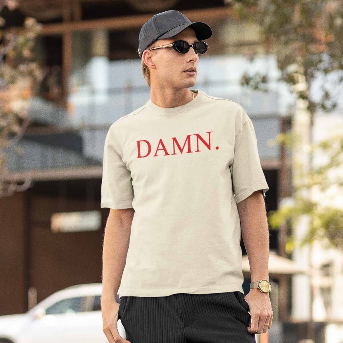 Playera Damn Logo | Beige