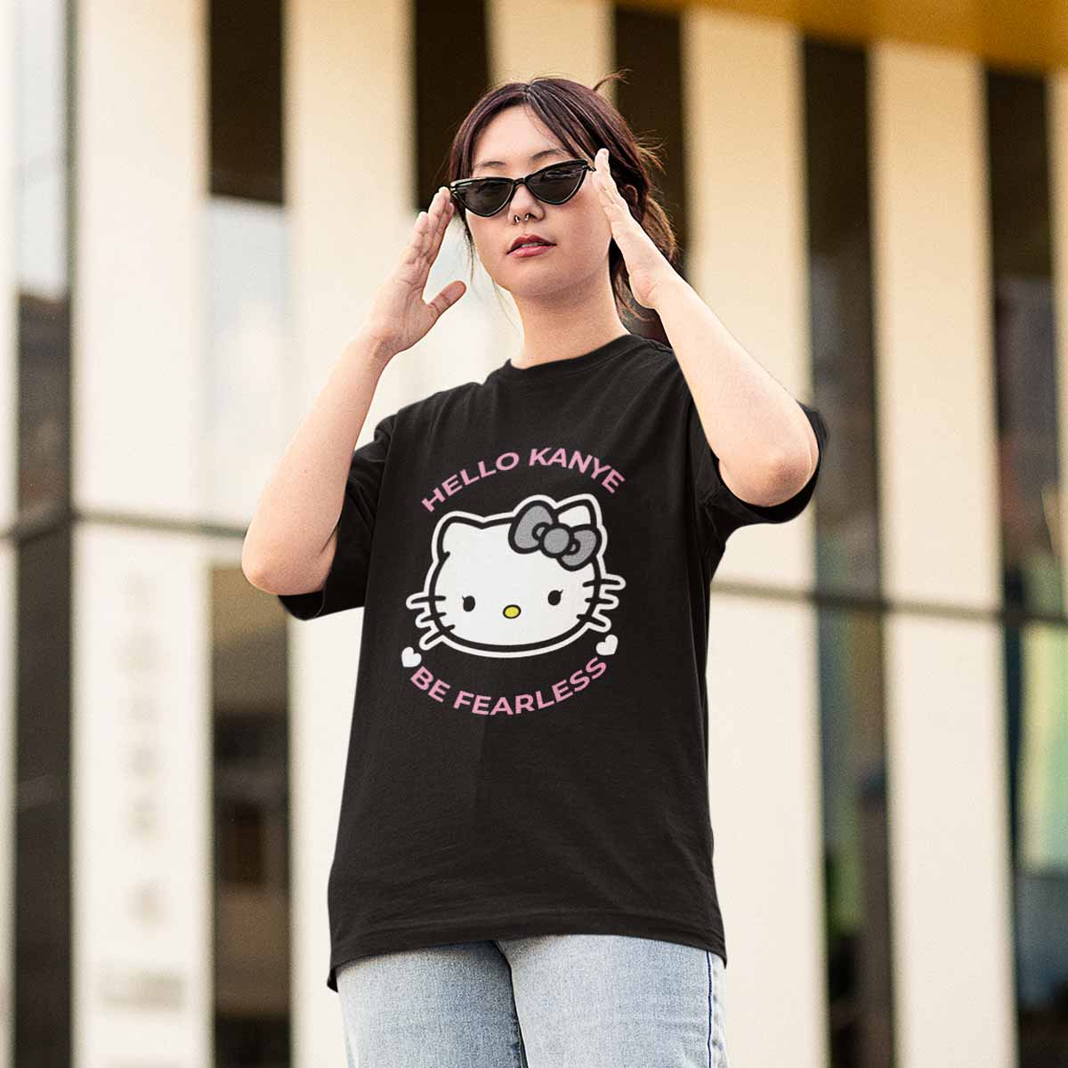 Playera Be Fearless Hello Kitty | Negro