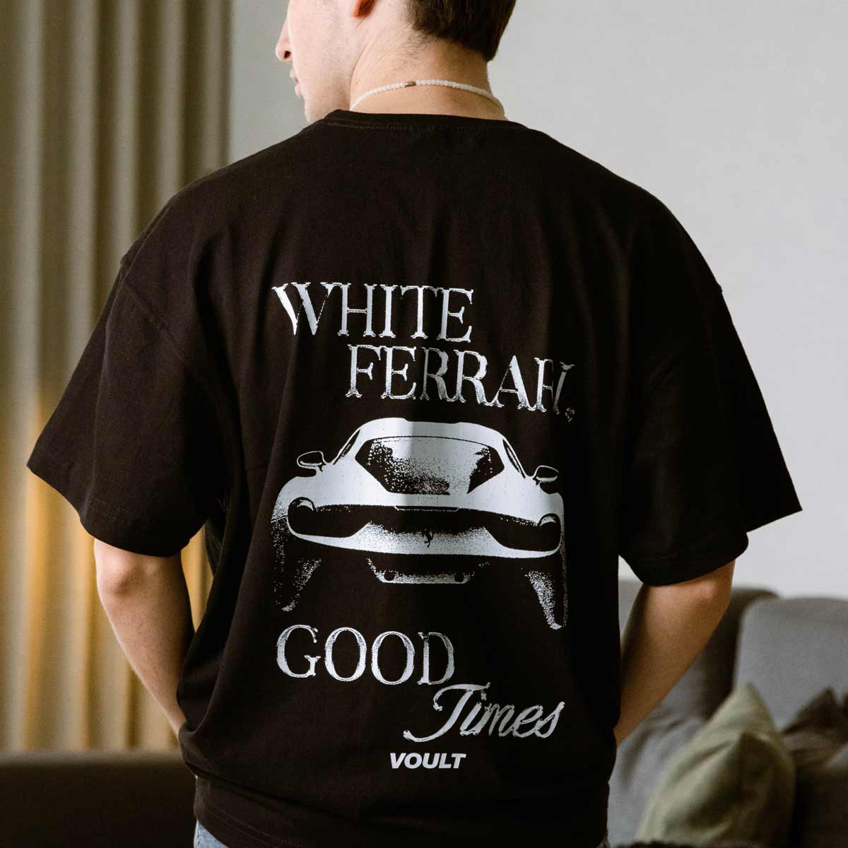 Playera White Ferrari | Negro