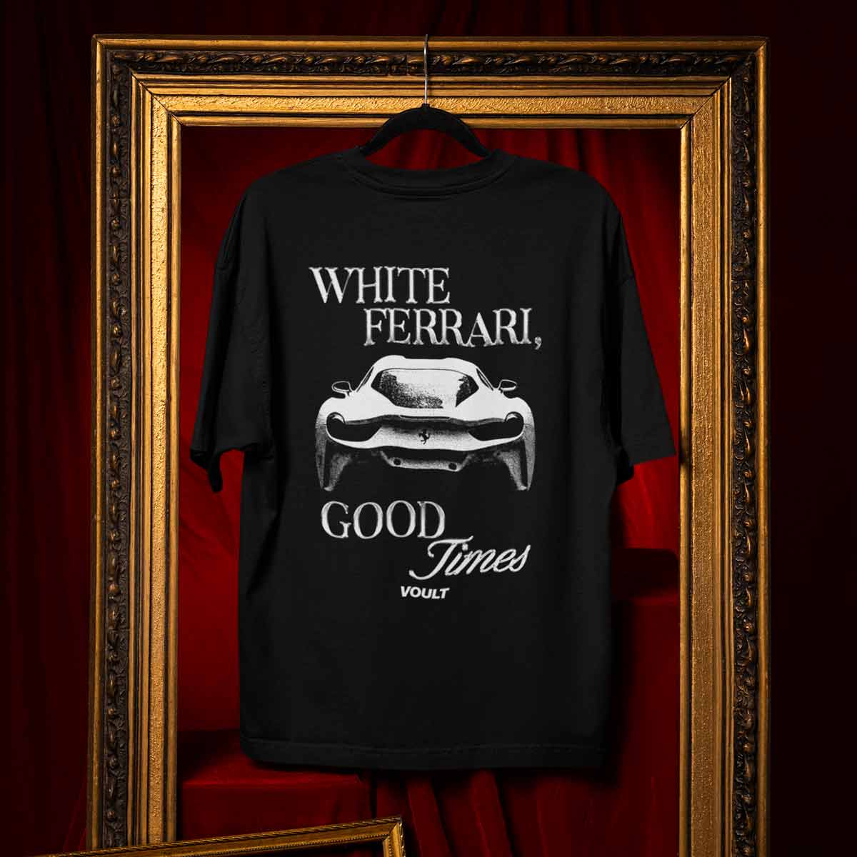 Playera White Ferrari | Negro