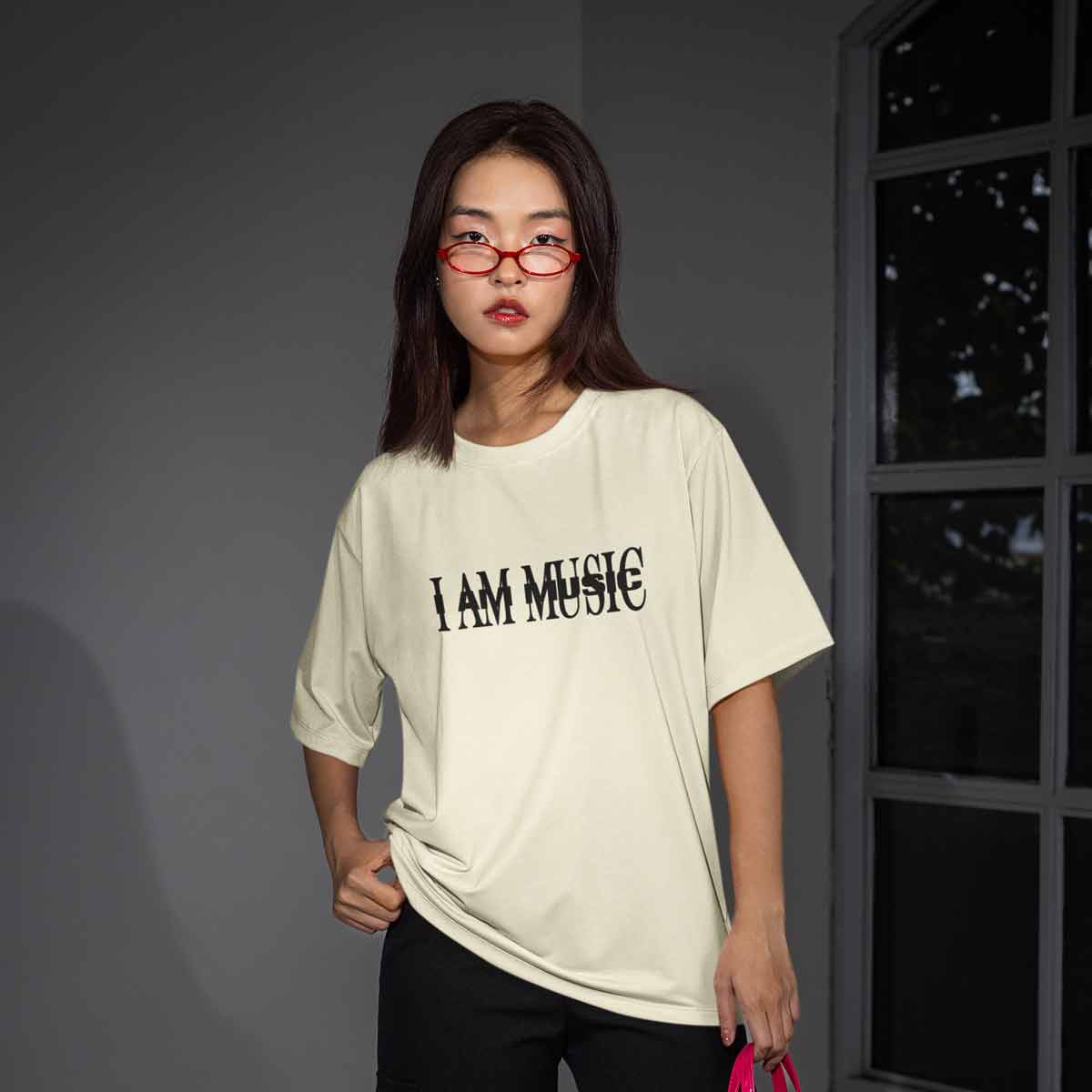 Playera I Am Music | Beige