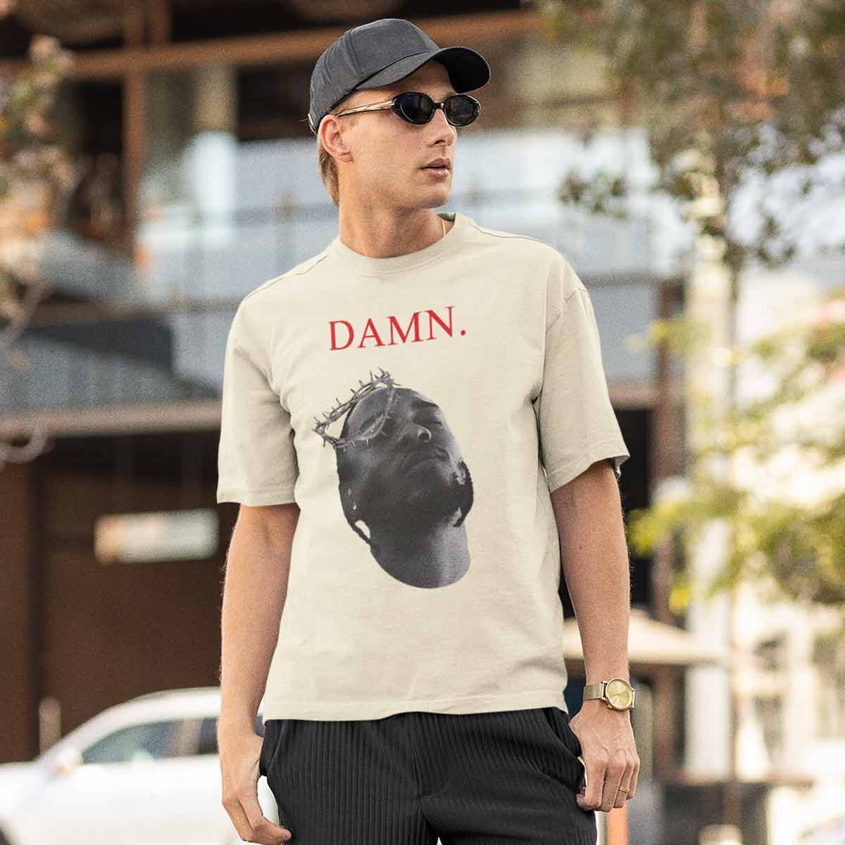 Playera Damn Frase | Beige