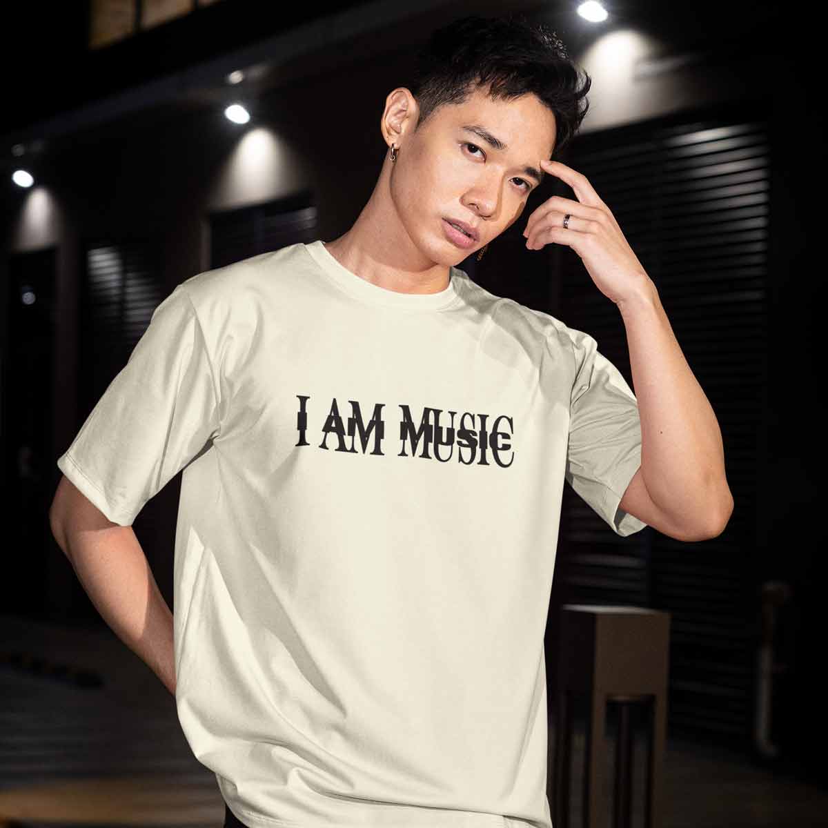 Playera I Am Music | Beige