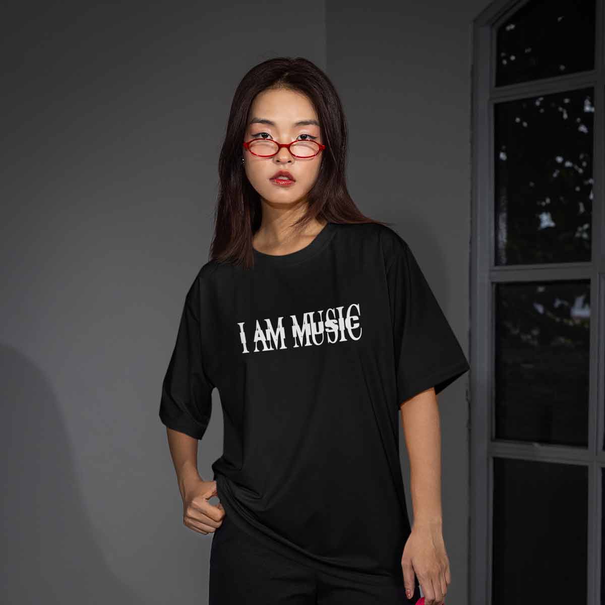 Playera I Am Music | Negro